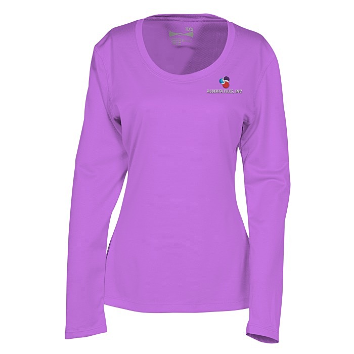 Custom Popcorn Knit Performance Long Sleeve Tee - Ladies' - Embroidered