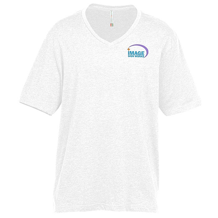 Custom Euro Spun Cotton V-Neck T-Shirt - Men's - Embroidered