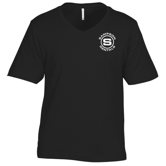Custom Euro Spun Cotton V-Neck T-Shirt - Men's - Screen