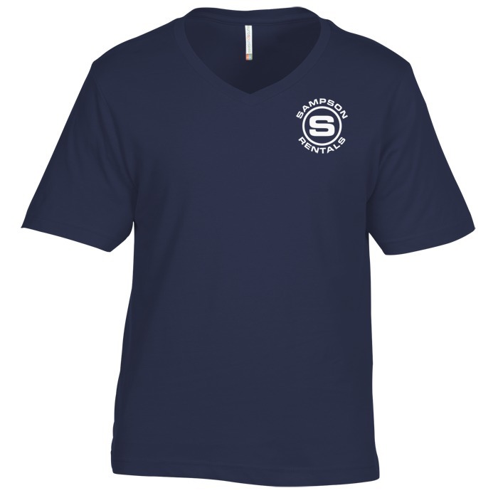 Custom Euro Spun Cotton V-Neck T-Shirt - Men's - Screen