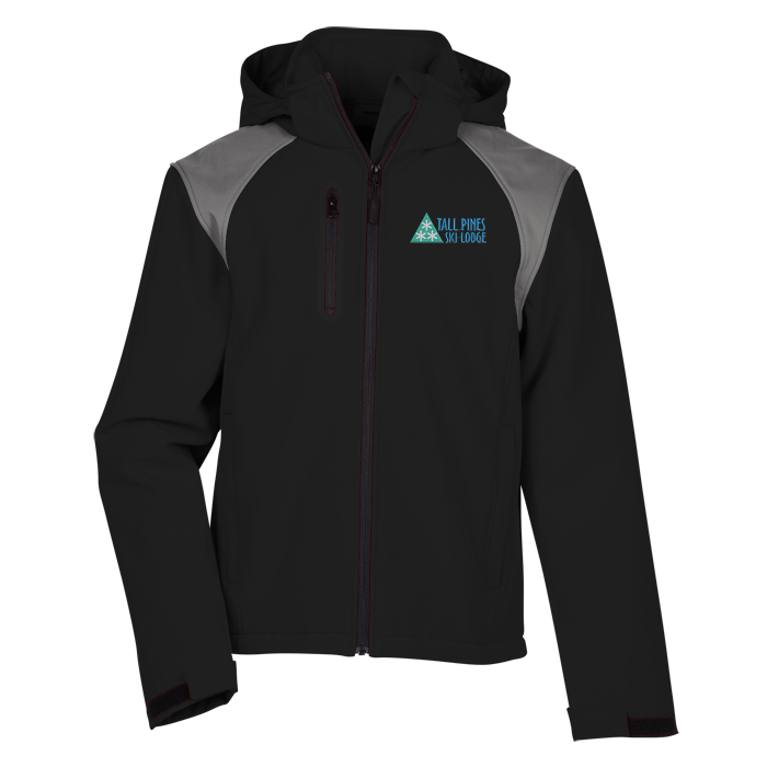 Custom Contrasting Colour Hooded Soft Shell Jacket - Men's