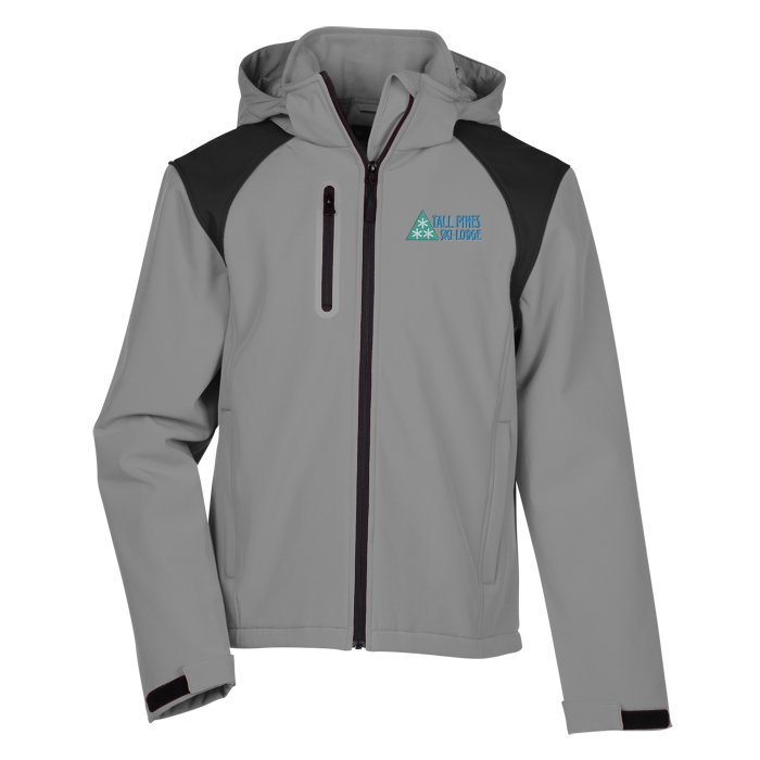 Custom Contrasting Colour Hooded Soft Shell Jacket - Men's