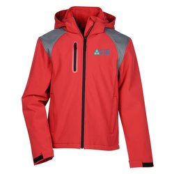Custom Contrasting Colour Hooded Soft Shell Jacket - Men's