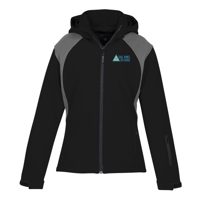 Custom Contrasting Colour Hooded Soft Shell Jacket - Ladies'