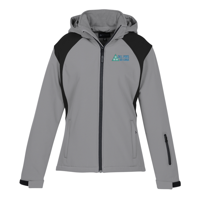 Custom Contrasting Colour Hooded Soft Shell Jacket - Ladies'