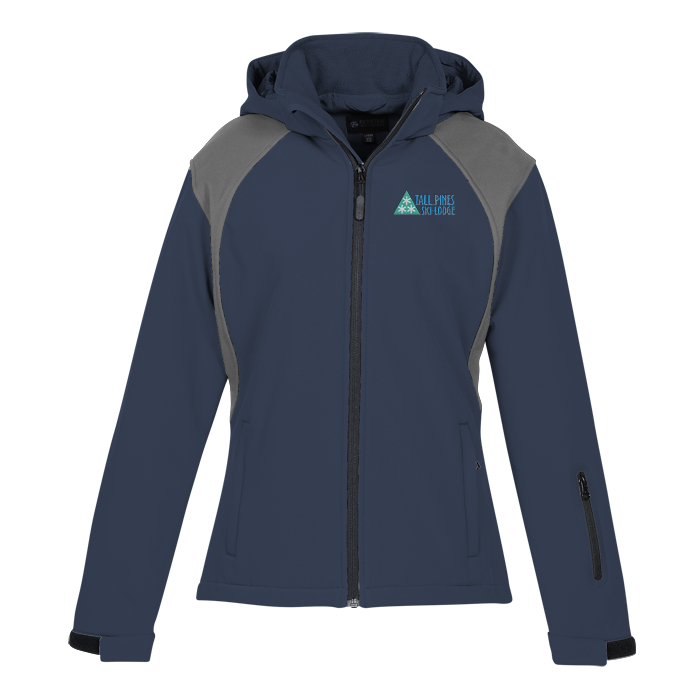 Custom Contrasting Colour Hooded Soft Shell Jacket - Ladies'