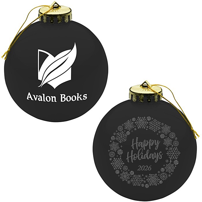 Custom Round Shatterproof Ornament - Snowflake - Happy Holidays