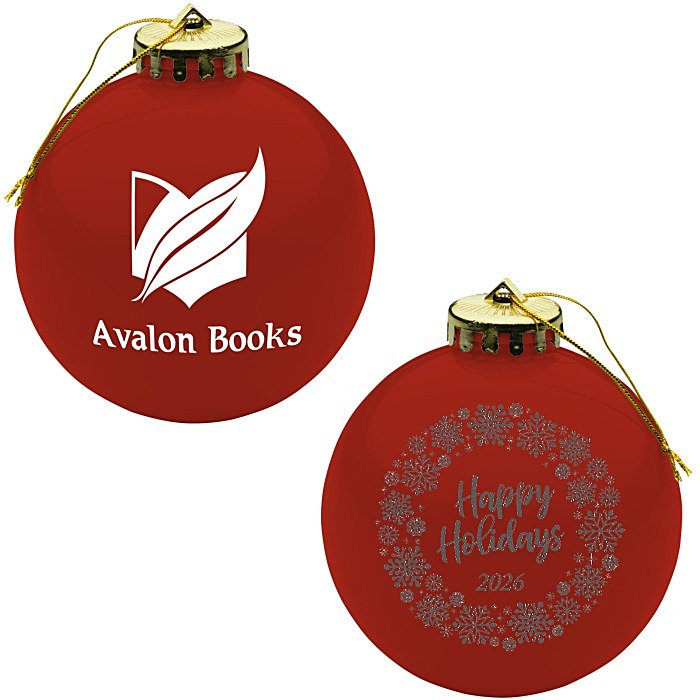 Custom Round Shatterproof Ornament - Snowflake - Happy Holidays