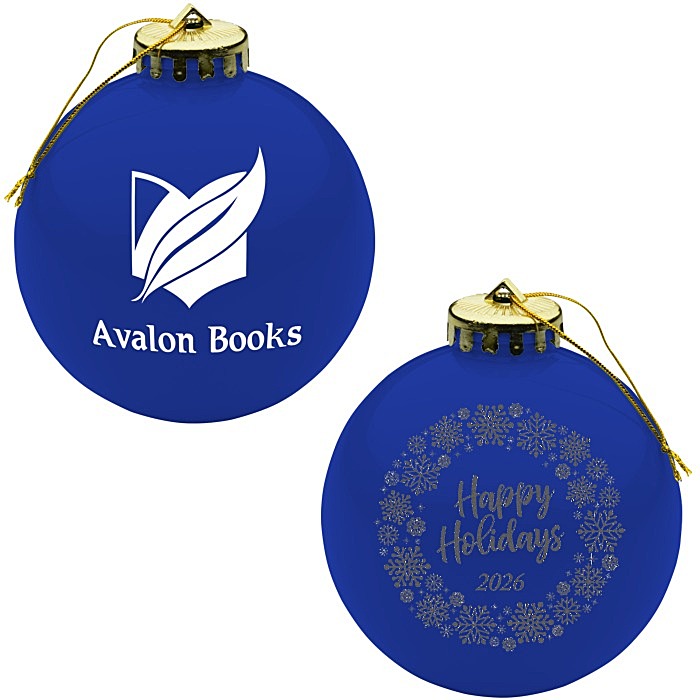 Custom Round Shatterproof Ornament - Snowflake - Happy Holidays