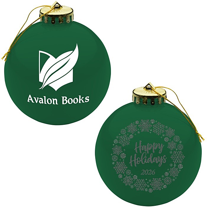 Custom Round Shatterproof Ornament - Snowflake - Happy Holidays