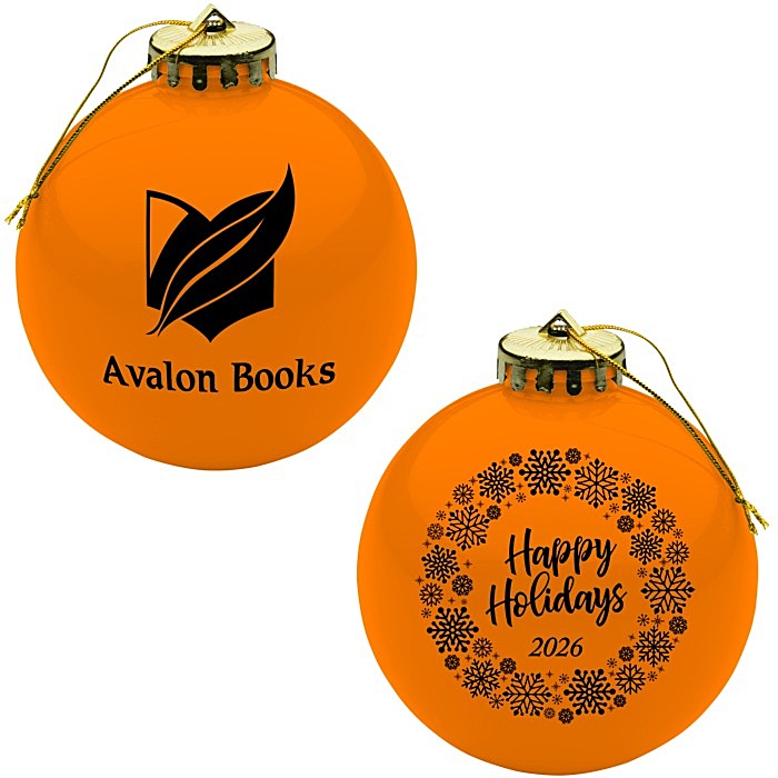 Custom Round Shatterproof Ornament - Snowflake - Happy Holidays