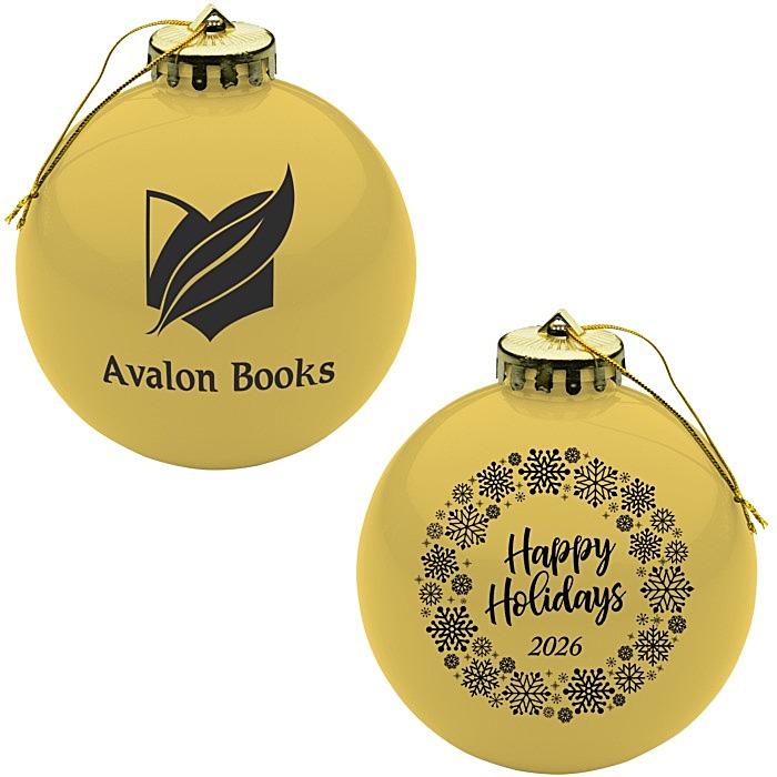 Custom Round Shatterproof Ornament - Snowflake - Happy Holidays
