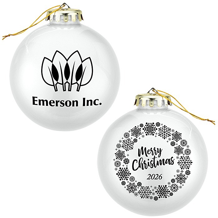 Custom Round Shatterproof Ornament - Snowflake - Merry Christmas