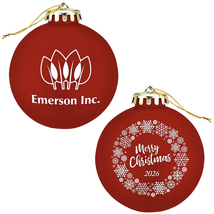 Custom Round Shatterproof Ornament - Snowflake - Merry Christmas
