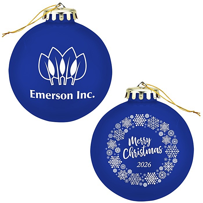 Custom Round Shatterproof Ornament - Snowflake - Merry Christmas