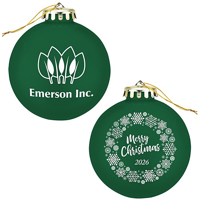 Custom Round Shatterproof Ornament - Snowflake - Merry Christmas