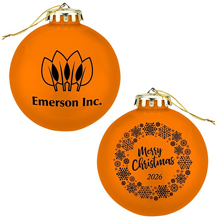 Custom Round Shatterproof Ornament - Snowflake - Merry Christmas