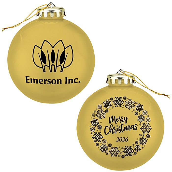 Custom Round Shatterproof Ornament - Snowflake - Merry Christmas