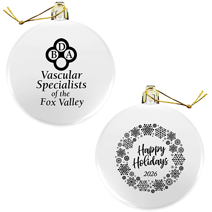 Custom Flat Shatterproof Ornament - Snowflake - Happy Holidays