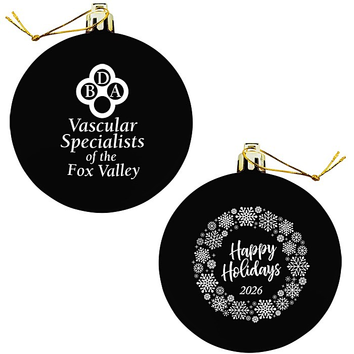 Custom Flat Shatterproof Ornament - Snowflake - Happy Holidays