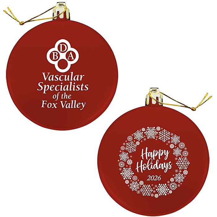 Custom Flat Shatterproof Ornament - Snowflake - Happy Holidays