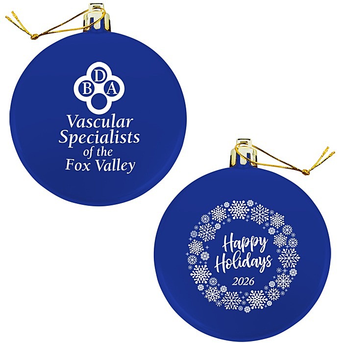 Custom Flat Shatterproof Ornament - Snowflake - Happy Holidays