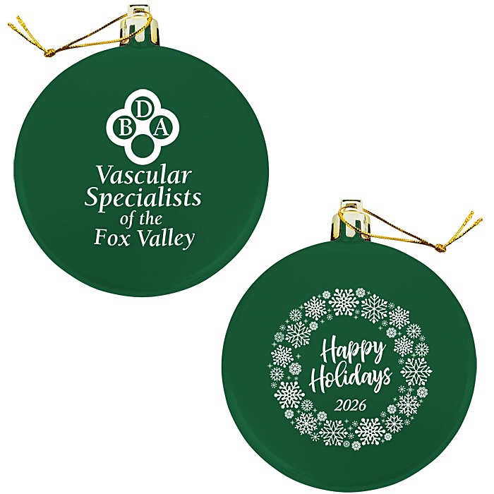 Custom Flat Shatterproof Ornament - Snowflake - Happy Holidays