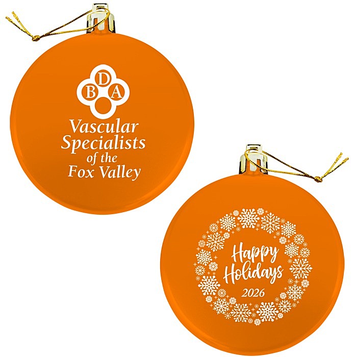 Custom Flat Shatterproof Ornament - Snowflake - Happy Holidays