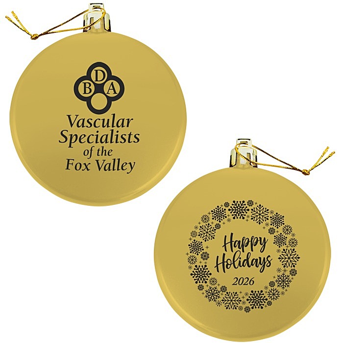 Custom Flat Shatterproof Ornament - Snowflake - Happy Holidays