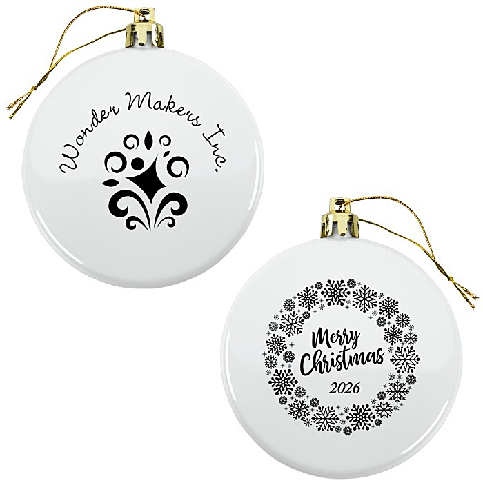 Custom Flat Shatterproof Ornament - Snowflake - Merry Christmas