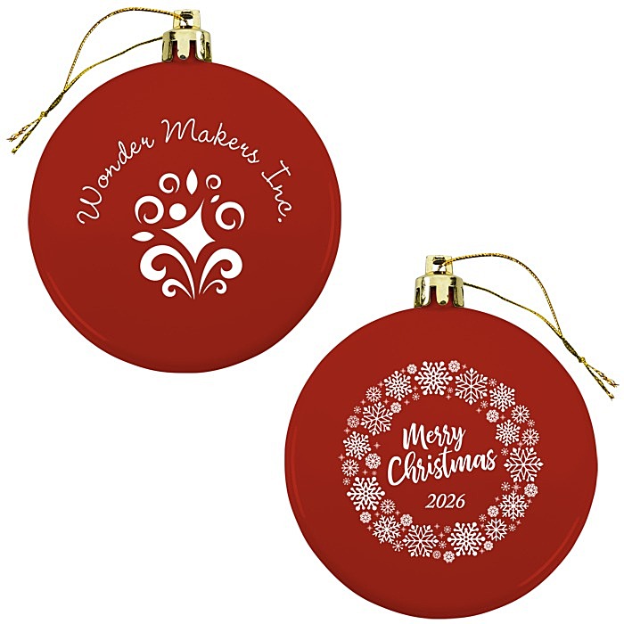 Custom Flat Shatterproof Ornament - Snowflake - Merry Christmas