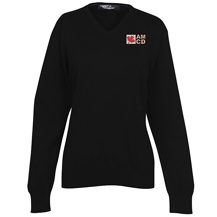 Custom Fine Gauge V-Neck Sweater - Ladies'