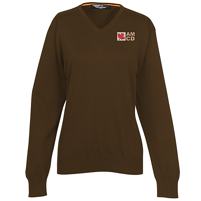 Custom Fine Gauge V-Neck Sweater - Ladies'