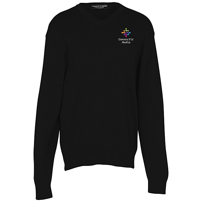 Custom Fine Gauge V-Neck Sweater - Men's