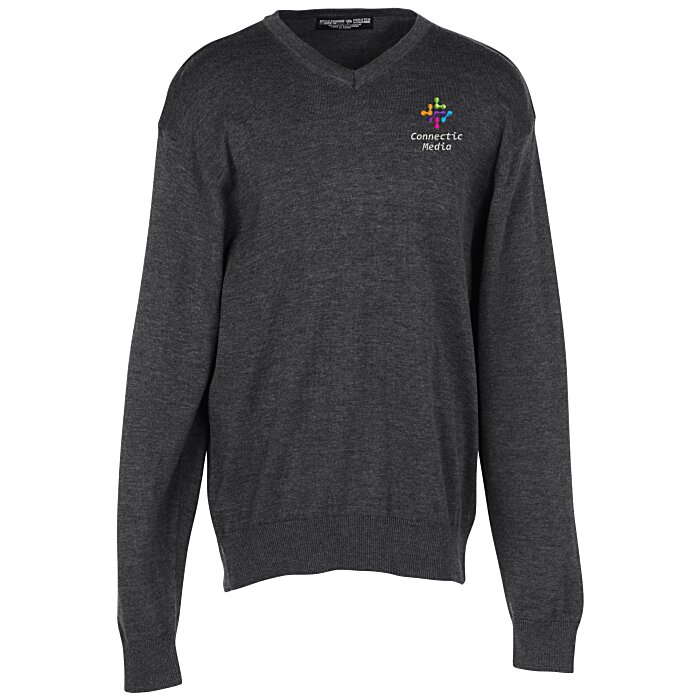 Custom Fine Gauge V-Neck Sweater - Men's