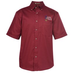 Custom Harriton Twill SS Shirt with Stain Release - Men's
