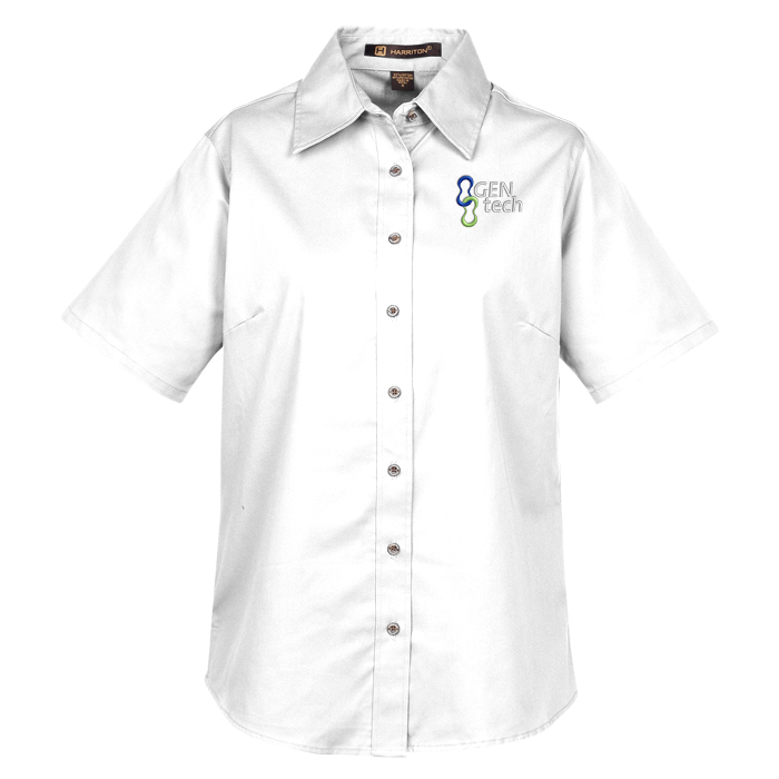 Custom Harriton Twill SS Shirt with Stain Release - Ladies'