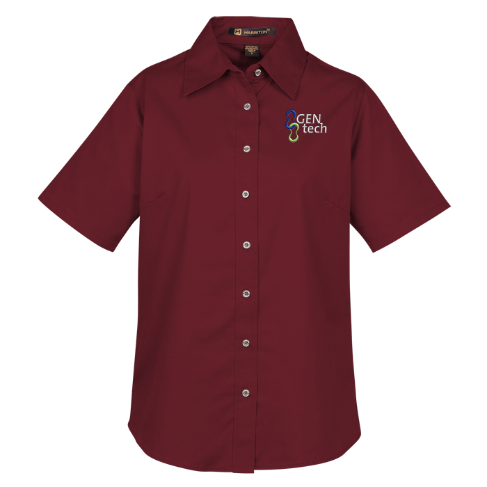 Custom Harriton Twill SS Shirt with Stain Release - Ladies'