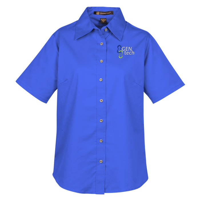 Custom Harriton Twill SS Shirt with Stain Release - Ladies'