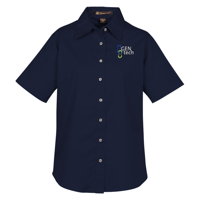 Custom Harriton Twill SS Shirt with Stain Release - Ladies'