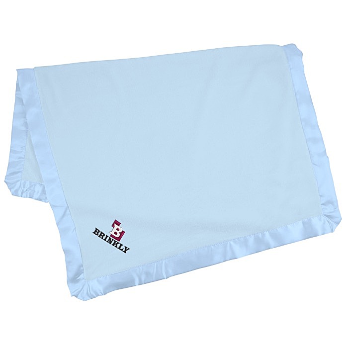 Custom Satin Trim Tahoe Microfleece Baby Blanket
