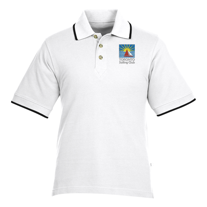 Custom Tipped Combed Cotton Pique Polo - Men's