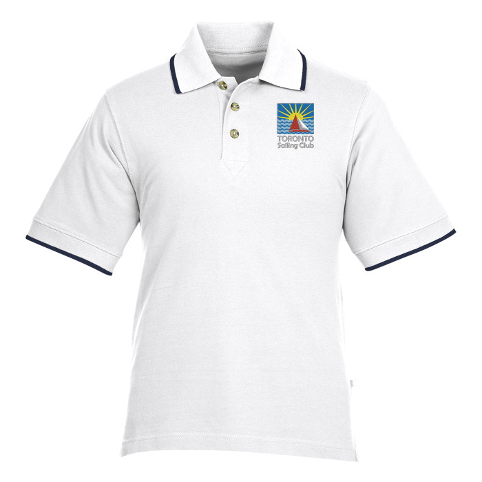 Custom Tipped Combed Cotton Pique Polo - Men's