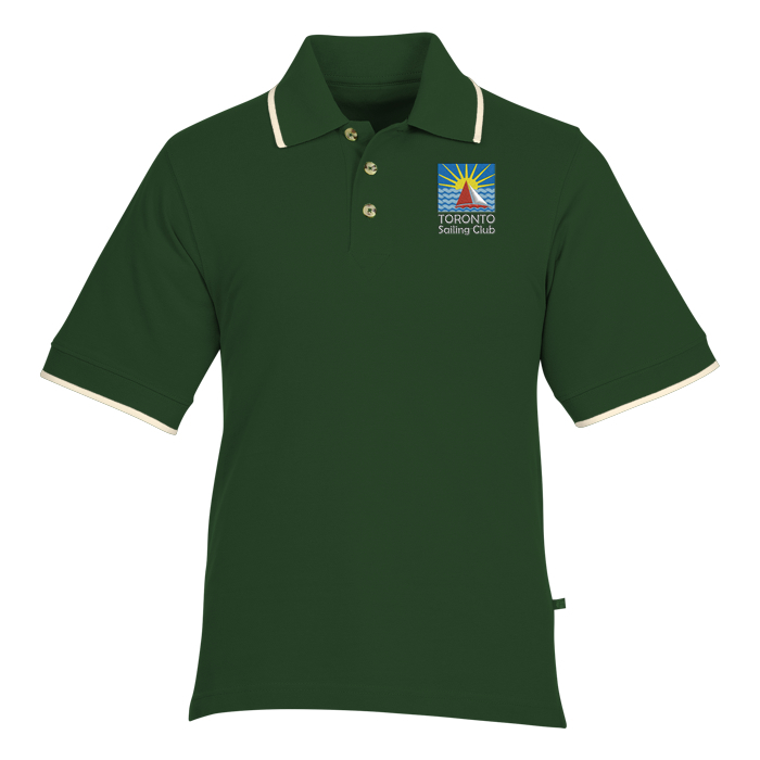 Custom Tipped Combed Cotton Pique Polo - Men's