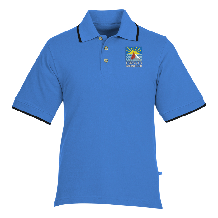 Custom Tipped Combed Cotton Pique Polo - Men's