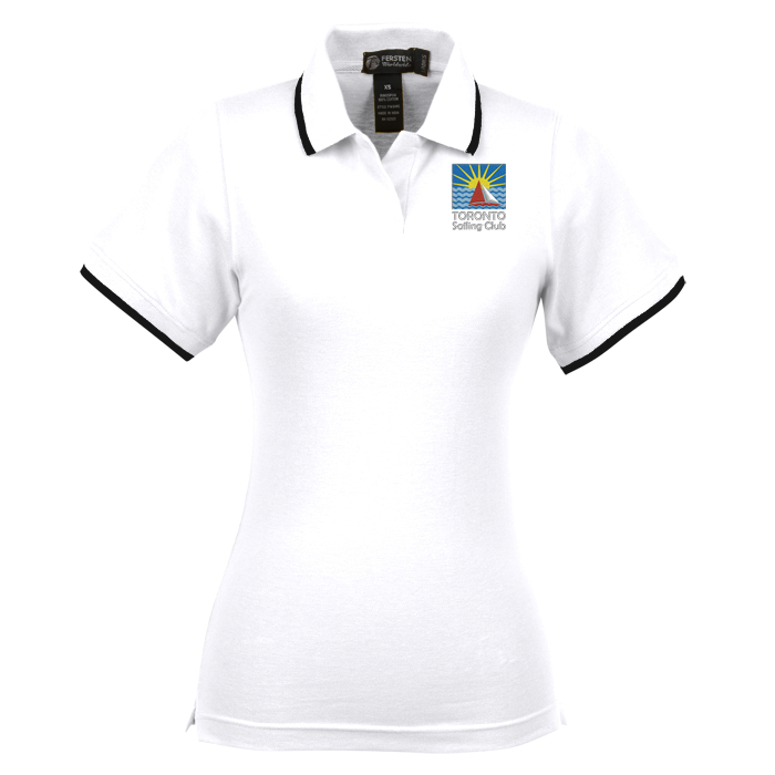 Custom Tipped Combed Cotton Pique Polo - Ladies'