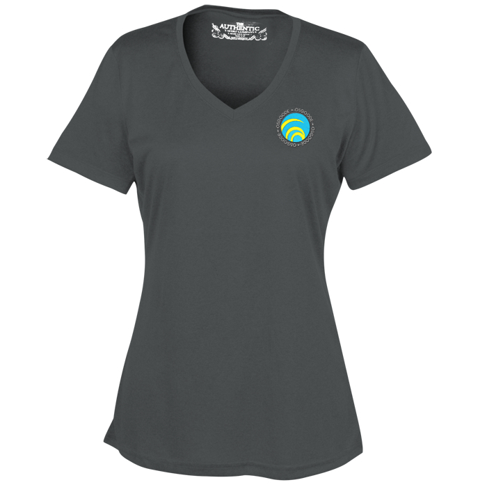 Custom Pro Team Heathered Performance V-Neck Tee - Ladies' - Embroidered
