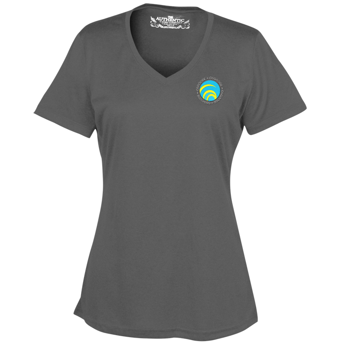 Custom Pro Team Heathered Performance V-Neck Tee - Ladies' - Embroidered