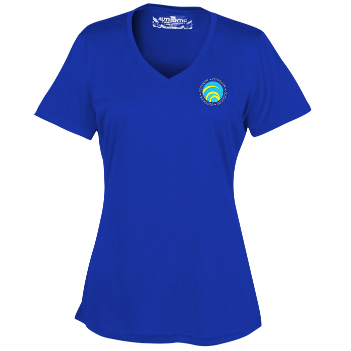 Custom Pro Team Heathered Performance V-Neck Tee - Ladies' - Embroidered