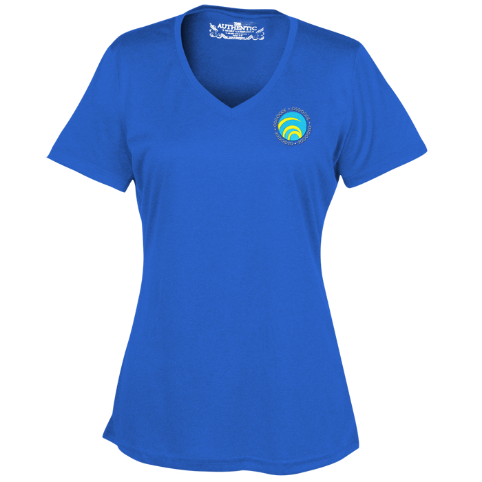 Custom Pro Team Heathered Performance V-Neck Tee - Ladies' - Embroidered